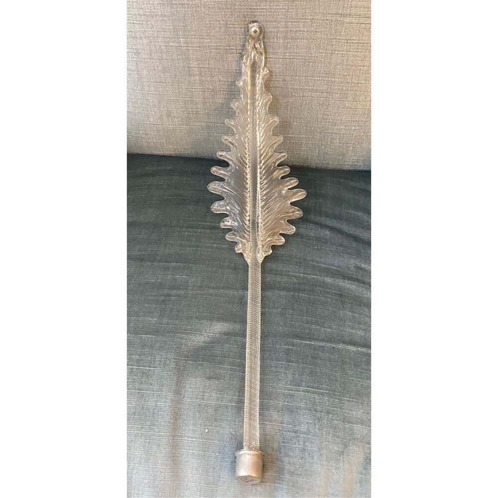 Vintage Murano Replacement Chandelier Glass Leaf 16” Clear